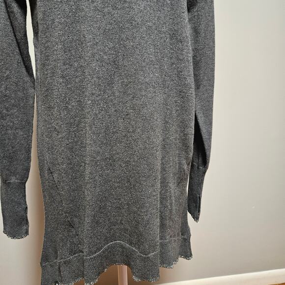 Athleta Oversize Sweater Womens Medium Dark Gray Cozy Cotton Cashmere Blend - Picture 3 of 12
